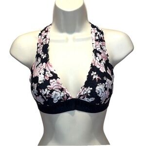 Victoria’s Secret PINK Black Lace Floral Bralette Size XS